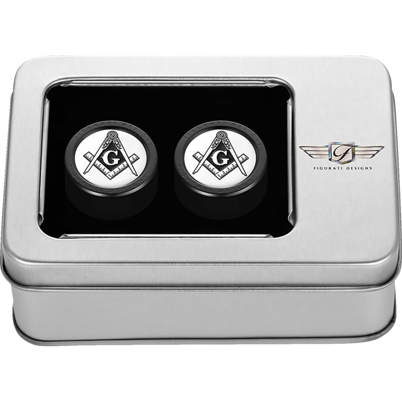 FIGURATI DESIGNS ND MAG DOCKING COVERS BLACK WITH MASONIC-27.2X32MM FD42-DC-27.2/32-BLK