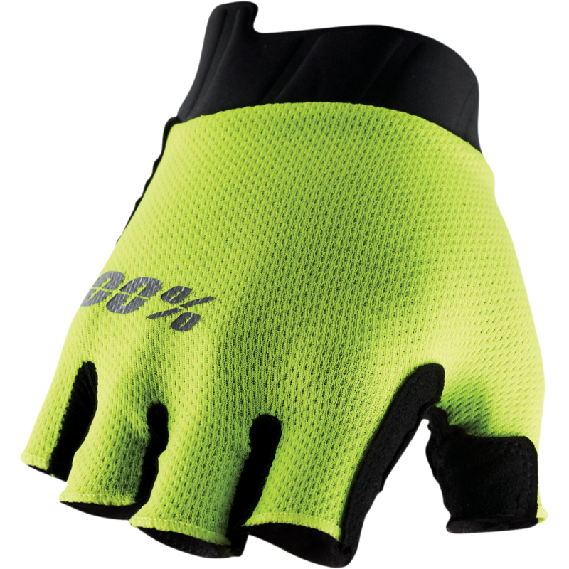 100% EXCEEDA GEL SHORT FINGER GLOVES FLUO YELLOW LG 10024-00007