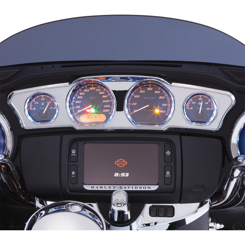 CIRO LLC 14-19 FLHT LED CHR DASH ACCENT 42200
