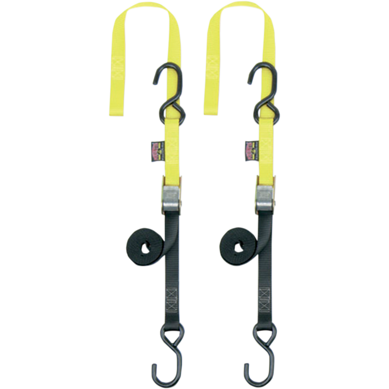 POWERTYE MFG. 1" SOFT TYE TIW DOWNS BLACK/YELLOW (PR) 23628