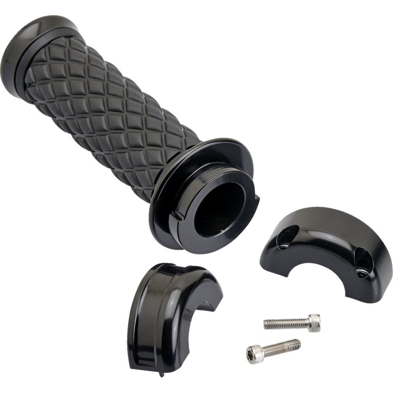 BILTWELL GRIPS ALUMICORE CSTM BLK 6606-201-01