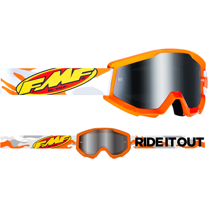 FMF FMF POWERCORE YOUTH GOGGLE ASSAULT GREY - MIRROR SILVER LENS F-50055-00001