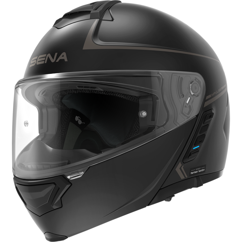 SENA IMPULSE SMART HELMET FLIP-UP MATT BLACK M SIZE DOT IMPULSE-MB00M1