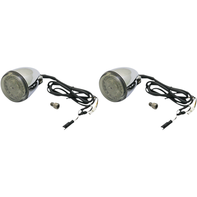 CUSTOM DYNAMICS IND FRNT TURN SIGNAL, W WHITE HALO & AMBER- CHROME PR PB-IND-FTS-AW-C
