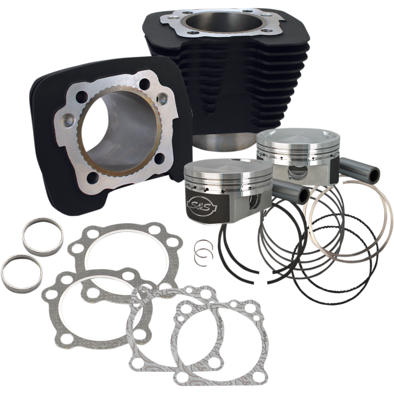 S&S CYCLE CYL KIT, 3-9/16" BORE, 4.650", FD, 920-0070, WBLACK, 86-UP X 910-0691