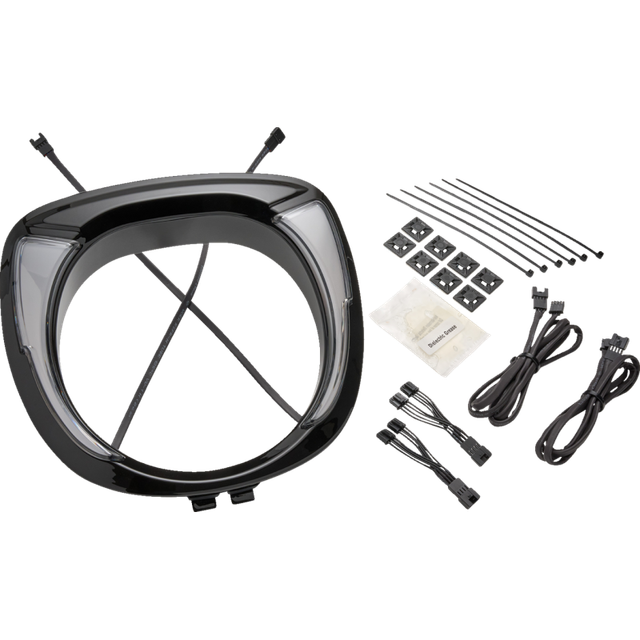 CIRO LLC HEADLIGHT BEZEL - FANG FOR INDIAN CHIEFTAIN - BLK 46206