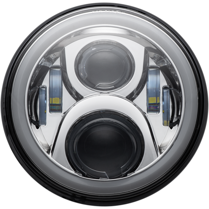 CUSTOM DYNAMICS HEADLAMP 7"LED HALO CHR CD-7-13-C