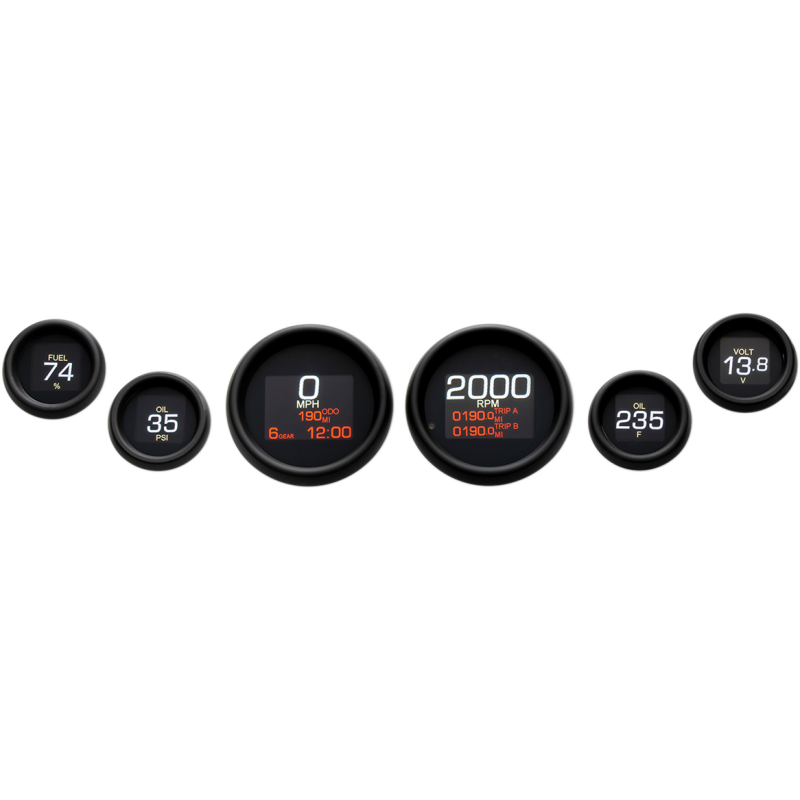 DAKOTA DIGITAL 04-13 FLHT SIX GAUGE  BLK BEZEL MLX-8604-K