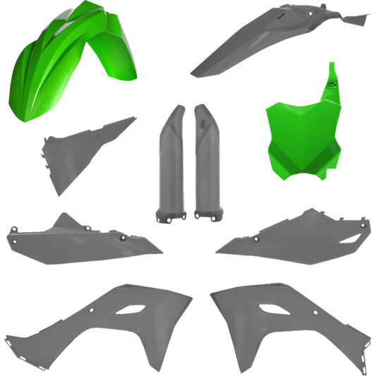 ACERBIS PLASTIC KIT- FULL KX250:25, KX450:24-25 GREEN/GRAY 2983574594
