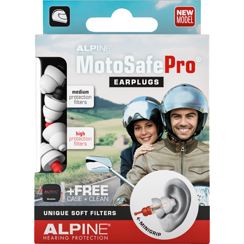 ALPINE HEARING PROTECTION EARPLUGS MOTOSAFE PRO MINIGRIP 111.23.112