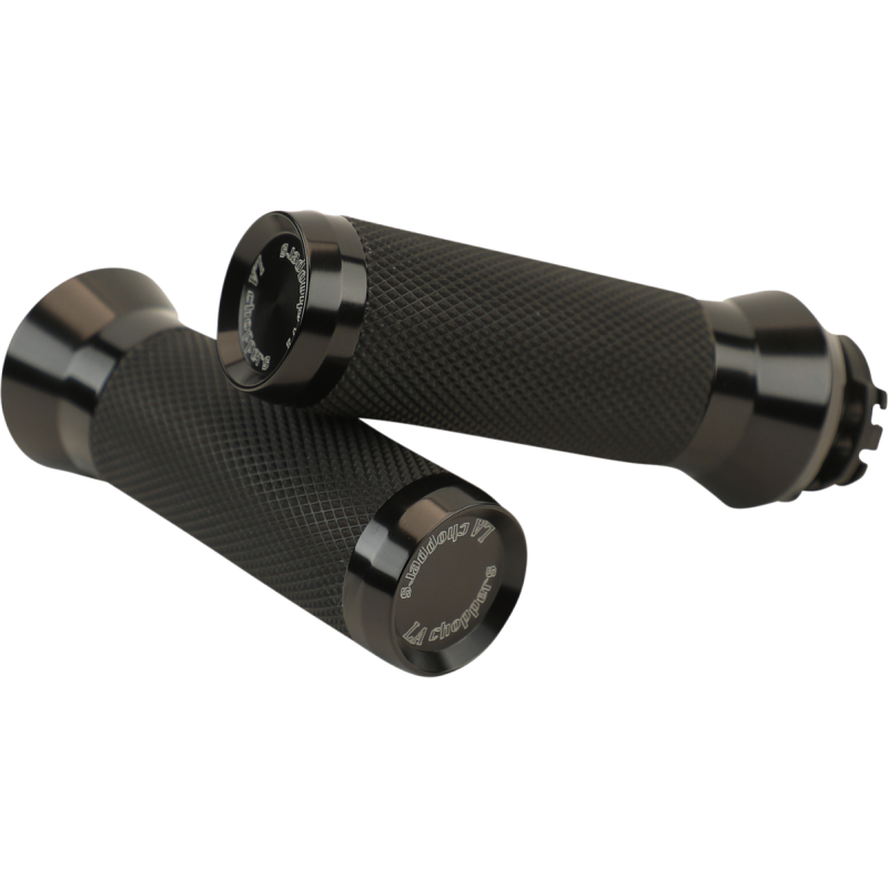 LA CHOPPERS GRIPS TBW BLACK ANODIZE LA-7492-00B