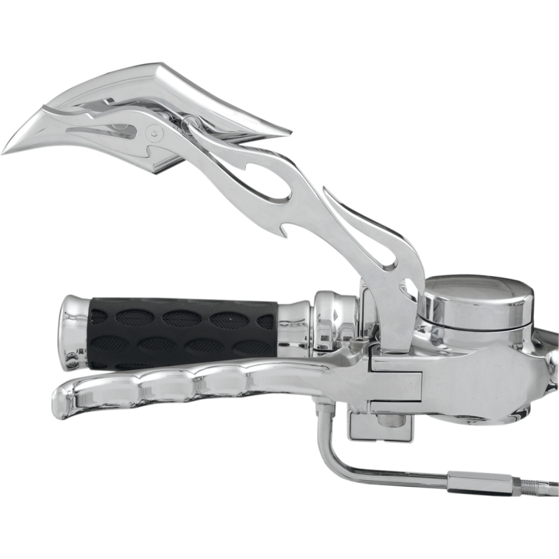 DRAG SPECIALTIES GOTHIC R/H FLAME STEM MIRROR EA 0640-0036