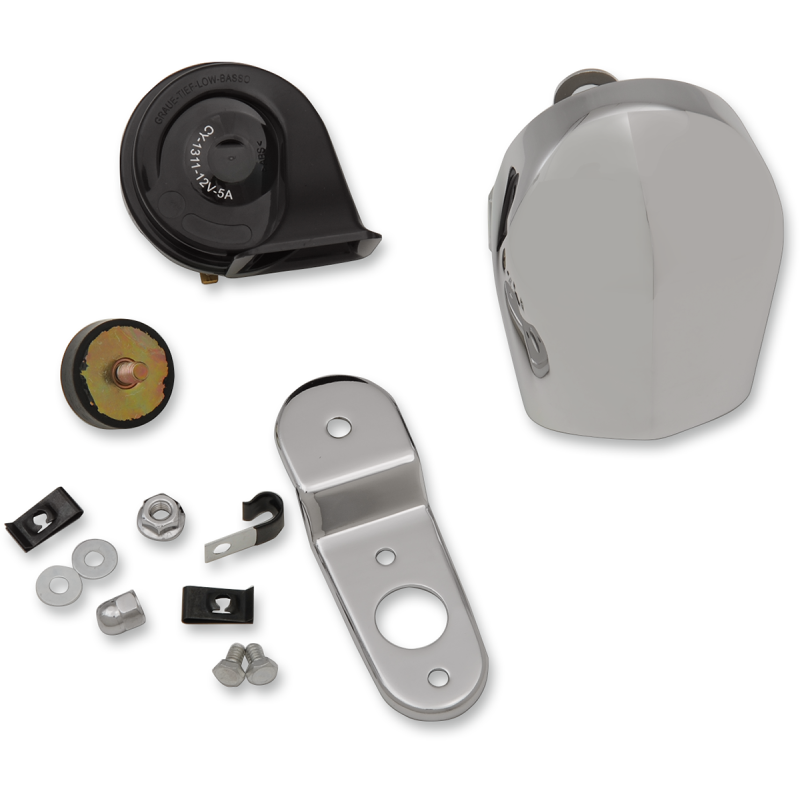 DRAG SPECIALTIES HORN KIT 91-19 FLHT/91-17 S/TAIL HORN KIT CHR W/CVR E11-6167