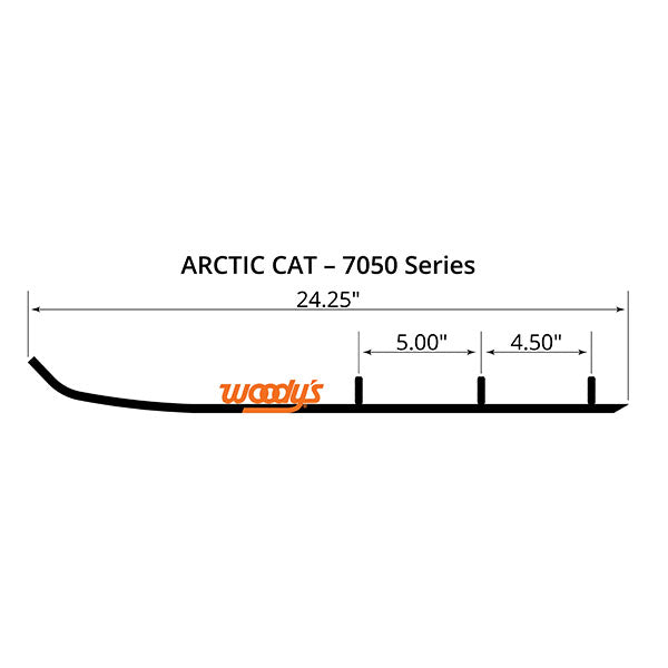 WOODY'S FLAT-TOP EXTENDER TRAIL III 4" CARBIDE RUNNER ARCTIC CAT EAT3-7050