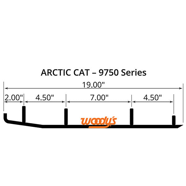 WOODY'S FLAT-TOP EXTENDER TRAIL III 4" CARBIDE RUNNER ARCTIC CAT EAT3-9750