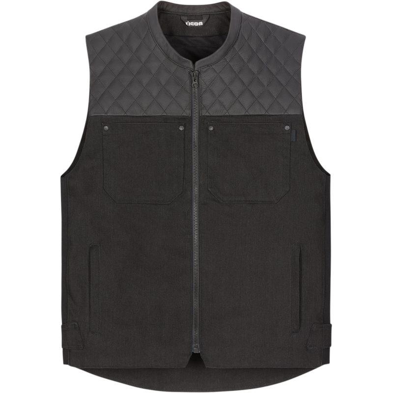 ICON CHAMONIX DENIM VEST BLACK LG 2830-0554