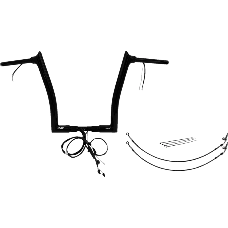 FAT BAGGERS INC HANDLEBAR KIT - POINTED TOP - 14" - BLACK 801314-B