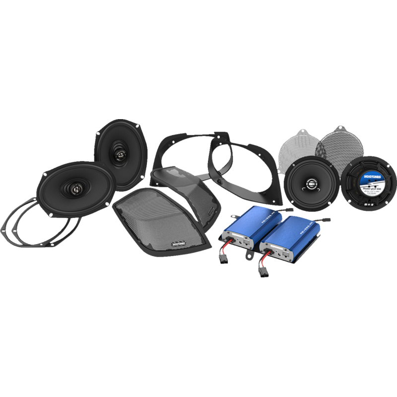 HOGTUNES FRONT/6X9" /450 WATT DUAL AMP/CUT IN COMPLETE KIT FOR 14-23 RETRO 450.4 KIT