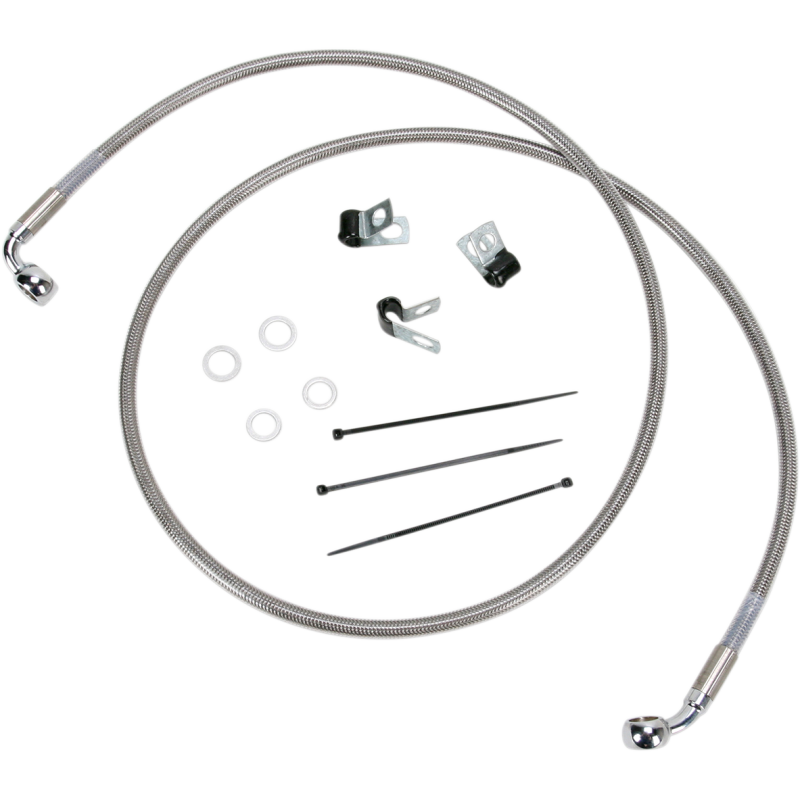 DRAG SPECIALTIES 00-07 FLST/F FRT S/S BRAKE LINE KIT +6 660214-6
