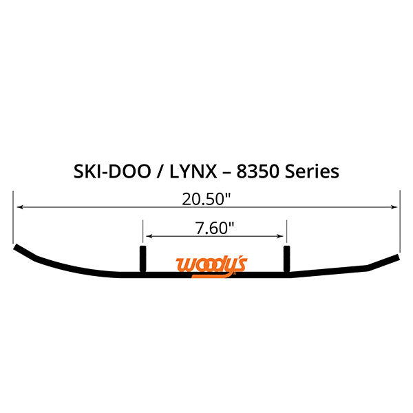 WOODY'S FLAT-TOP EXTENDER TRAIL III 4" CARBIDE RUNNER SKI-DOO ELX3-8350