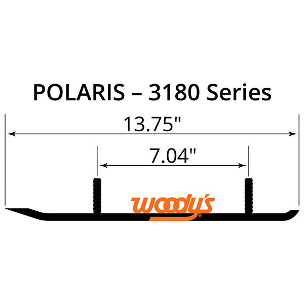 WOODY'S FLAT-TOP EXTENDER TRAIL III 4" CARBIDE RUNNER POLARIS EPI3-3180
