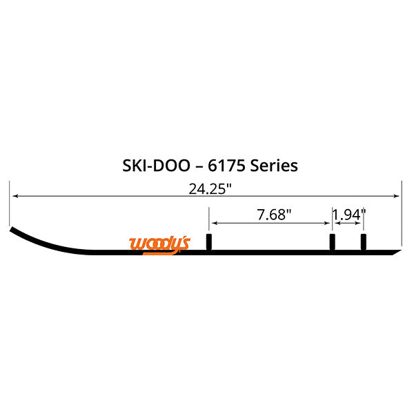 WOODY'S FLAT-TOP EXTENDER TRAIL III 4" CARBIDE RUNNER SKI-DOO ESD3-6175