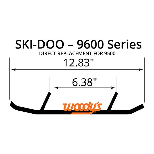 WOODY'S FLAT-TOP EXTENDER TRAIL III 4" CARBIDE RUNNER SKI-DOO ESD3-9600