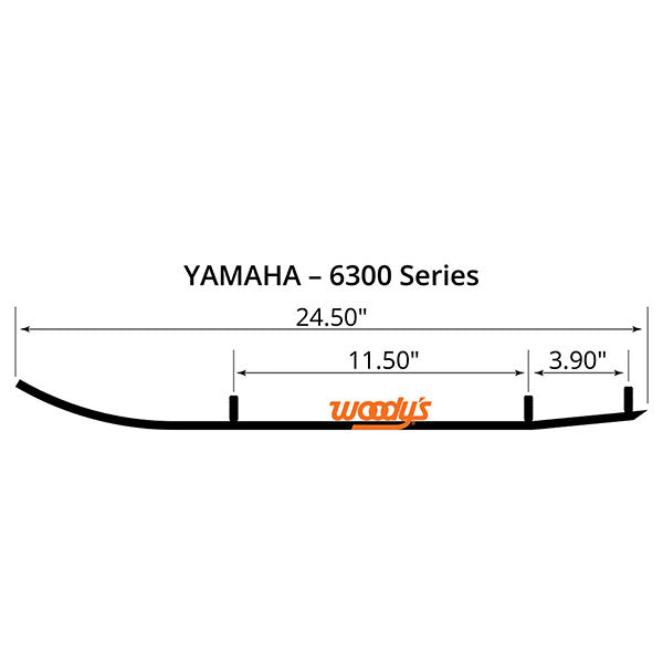 WOODY'S FLAT-TOP EXTENDER TRAIL III 4" CARBIDE RUNNER YAMAHA EYV3-6300