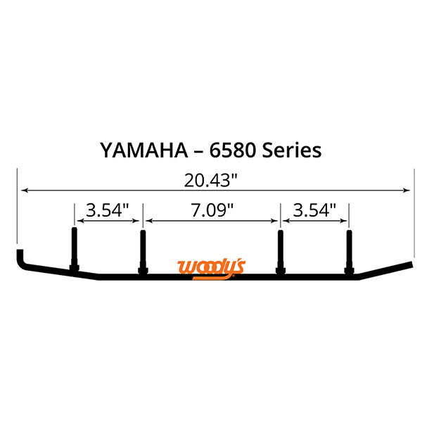 WOODY'S FLAT-TOP EXTENDER TRAIL III 4" CARBIDE RUNNER YAMAHA EYV3-6580