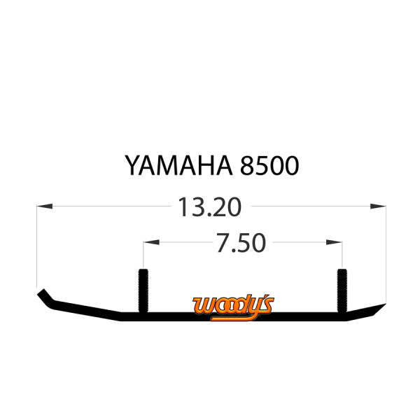 WOODY'S FLAT-TOP EXTENDER TRAIL III 4" CARBIDE RUNNER YAMAHA EYV3-8800