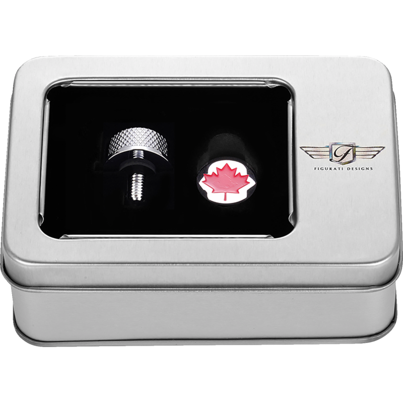 FIGURATI DESIGNS RED MAPLE LEAF SEAT SCREW SILVER FD03-SEAT_SCREW-SS