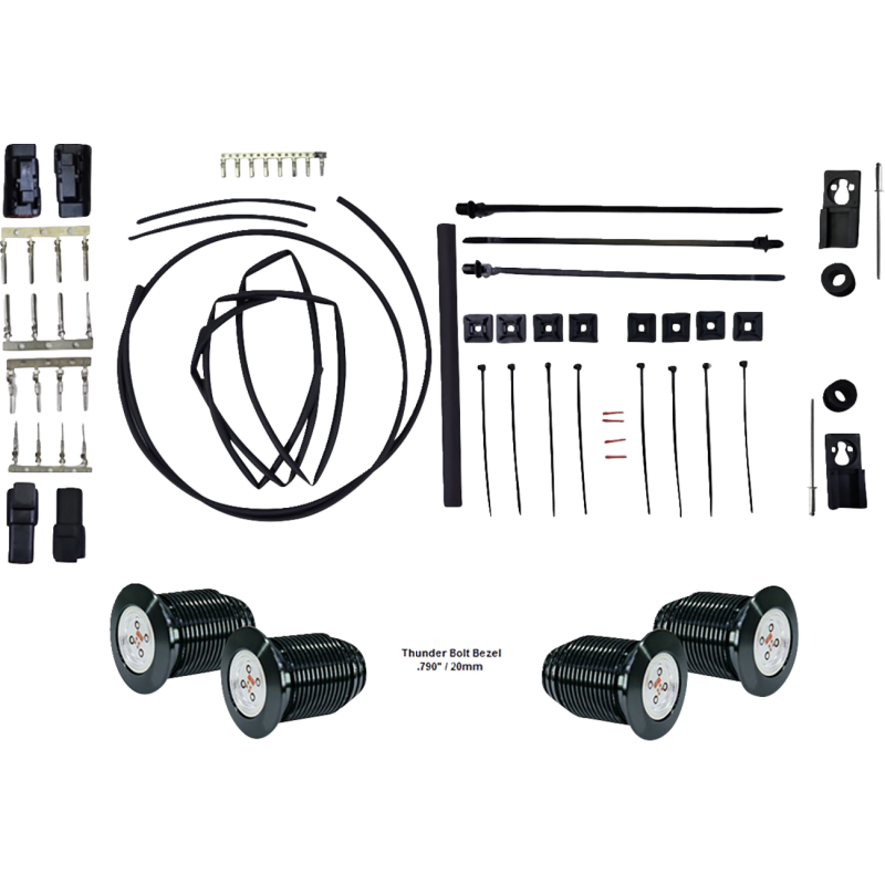 PAUL YAFFE BAGGER NATION THUNDER BOLTS KIT - RUN/BRAKE/TURN - BLACK PYO:BB-TB-B