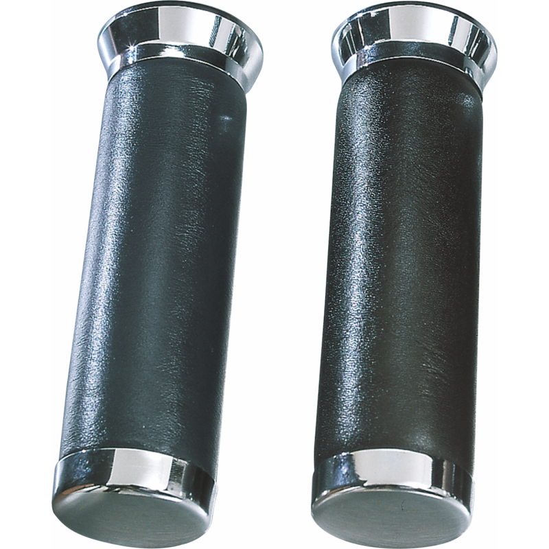PARTS UNLIMITED 88-00 GL BLACK LEATHER GRIPS (PR) DS-243263