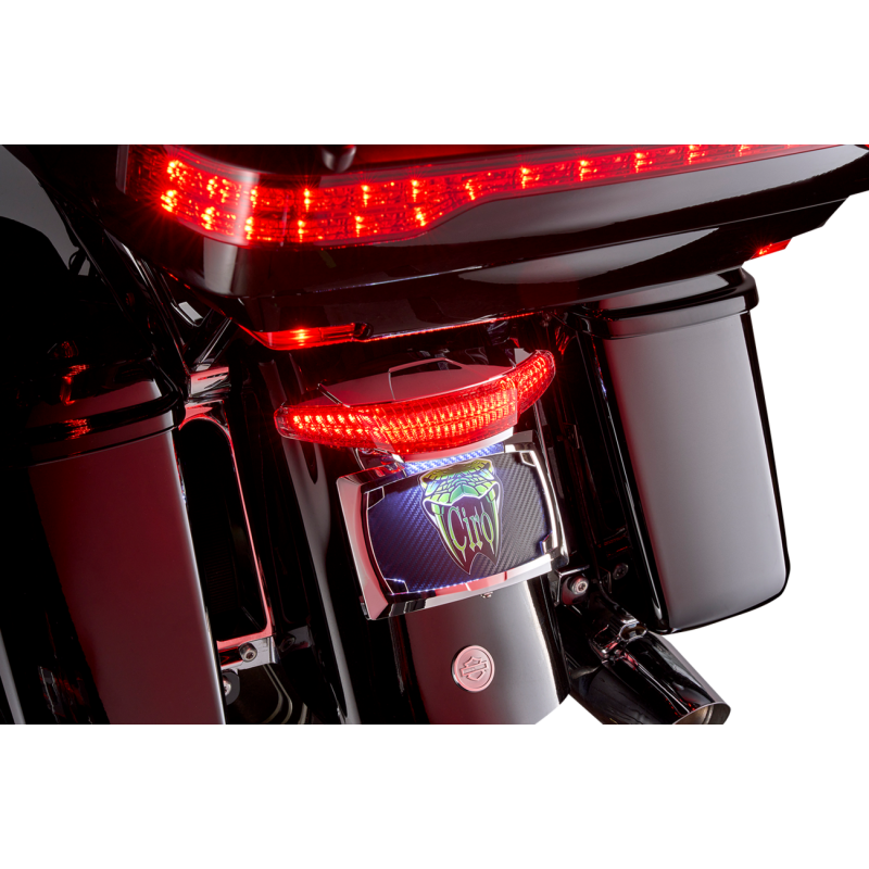 CIRO LLC TAILIGHT/LICENSE PLATE MOUNT - SMOKE LENS - CHROME 40453