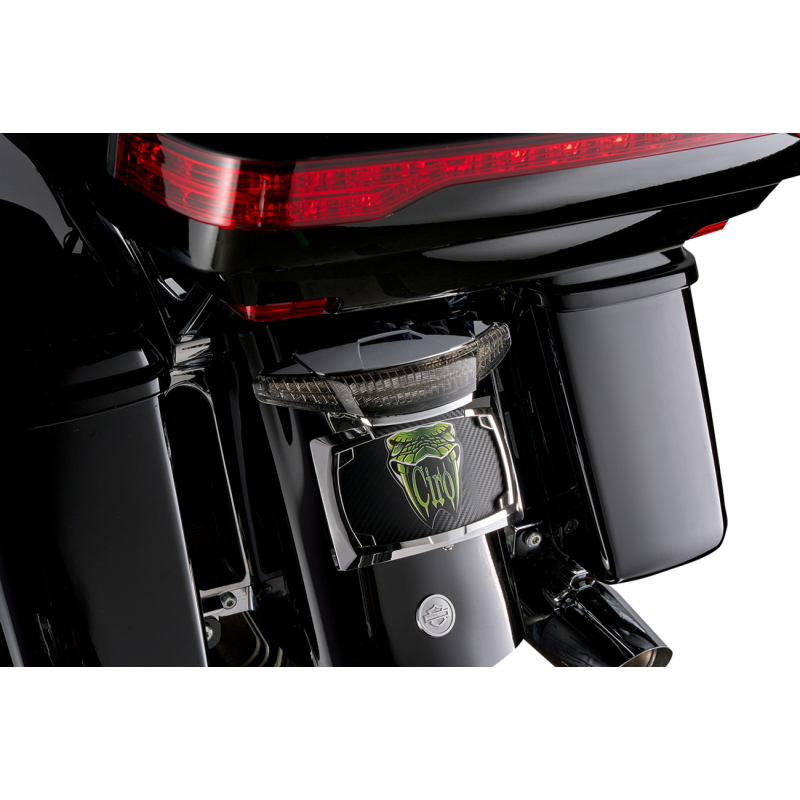 CIRO LLC TAILIGHT/LICENSE PLATE MOUNT - SMOKE LENS - CHROME 40453