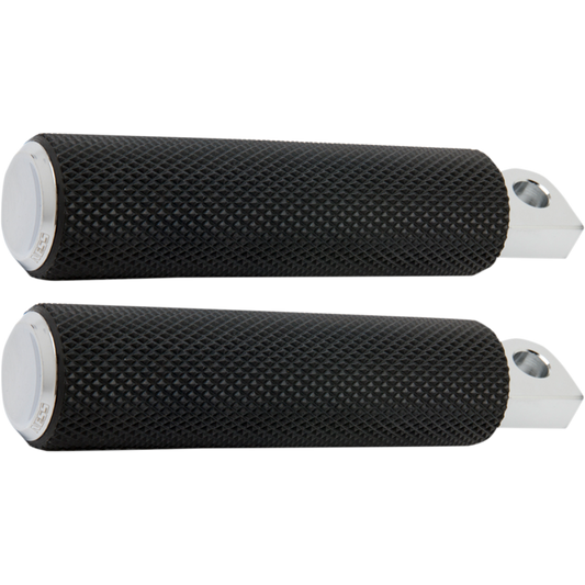 ARLEN NESS FOOTPEGS KNURLED RUBBER CHROME 07-924