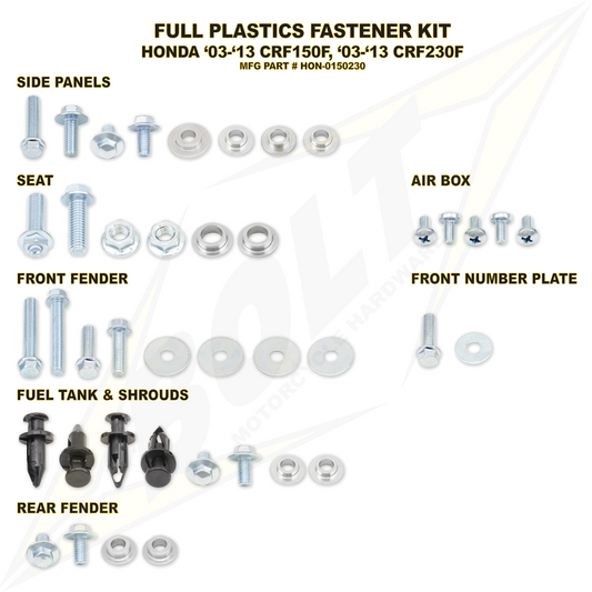 BOLT Honda Full Plastics Fastener (Kt) HON-0150230
