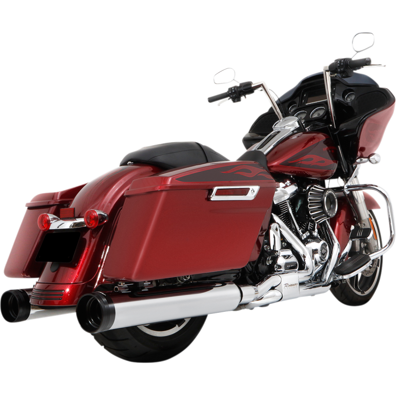 RINEHART RACING 17-23 FL DBX45 4 1/2" MUFFLERS CHR W/BLK TRAD 500-0185