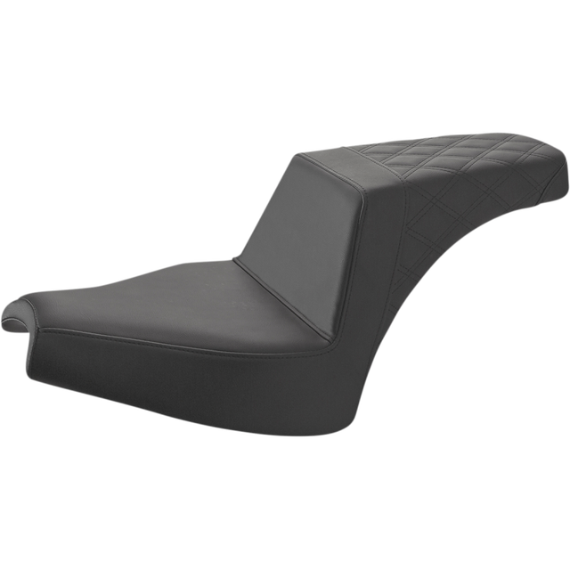 SADDLEMEN STEP UP SEAT - FRONT SMOOTH/REAR LATTICE - BLACK- CHIEF I21-04-173