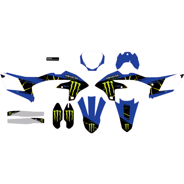 D'COR VISUALS CMPLT KIT MONSTER ENERGY SLASH -YZF250(24) 450(23-24) WHT BG 20-50-135
