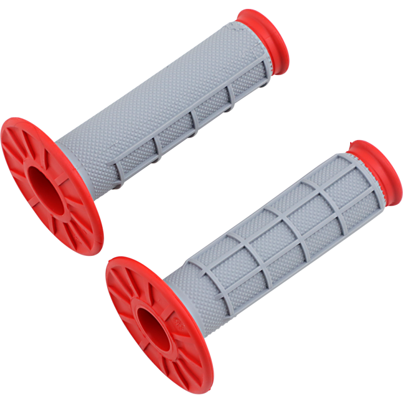 RENTHAL 2 COMPOUND 1/2 WAFFLE GRIPS LITE GREY/RD G156