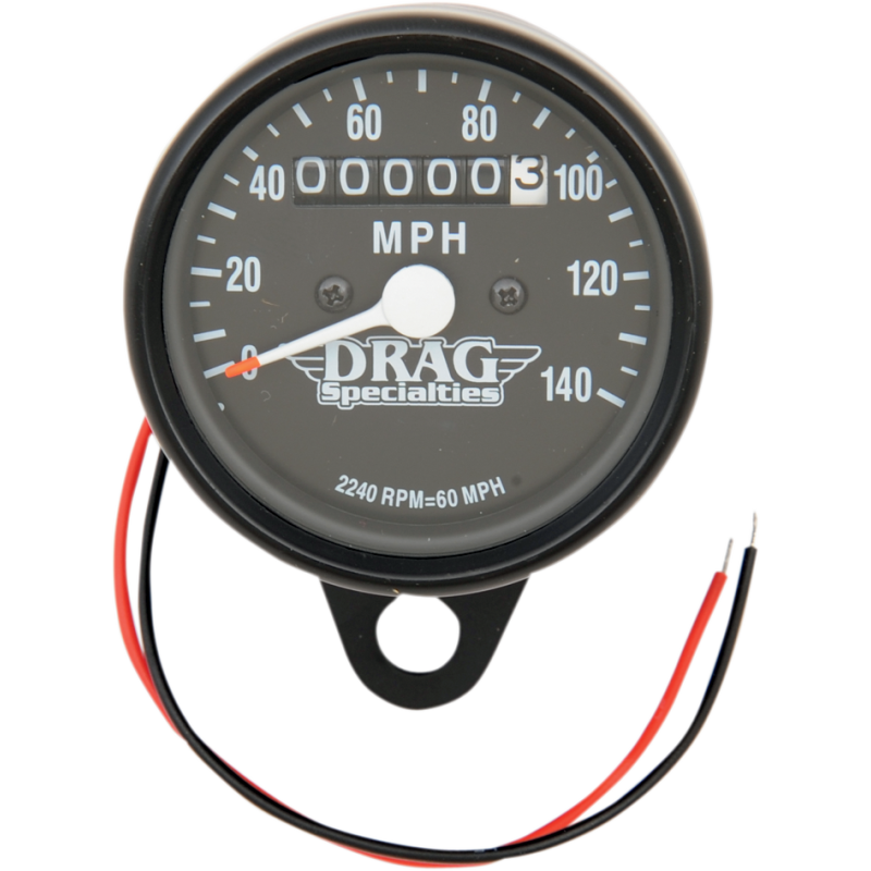 DRAG SPECIALTIES 2240:60 BLK FACED MINI MECH SPEEDO 2210-0253