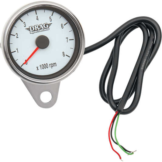 DRAG SPECIALTIES WHITE FACE MINI TACHOMETER 2211-0032