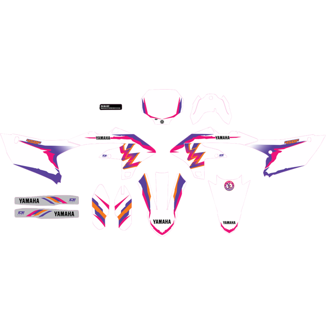 D'COR VISUALS CMPLT KIT 93 YZ RETRO - YZ 450 (23-24) WHT BG 20-50-337
