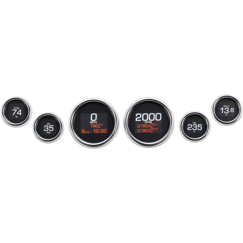 DAKOTA DIGITAL 99-03 FLHT SIX GAUGE CHR BEZEL MLX-8696
