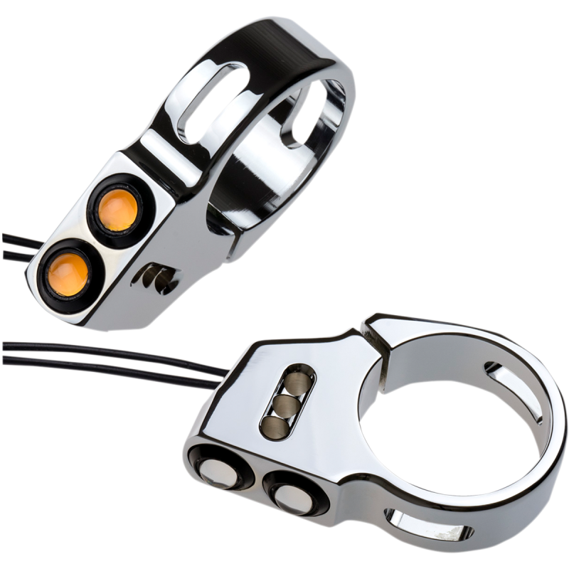 JOKER MACHINE DUAL RAT EYE FORK MOUNT T/SS 41MM CHROME (PR) 05-200-2C
