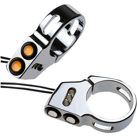 JOKER MACHINE DUAL RAT EYE FORK MOUNT T/SS 41MM CHROME (PR) 05-200-2C