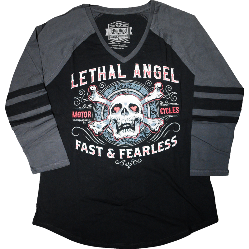 LETHAL THREAT TEE FAST FEARLSS BK/GY XL LA70203XL