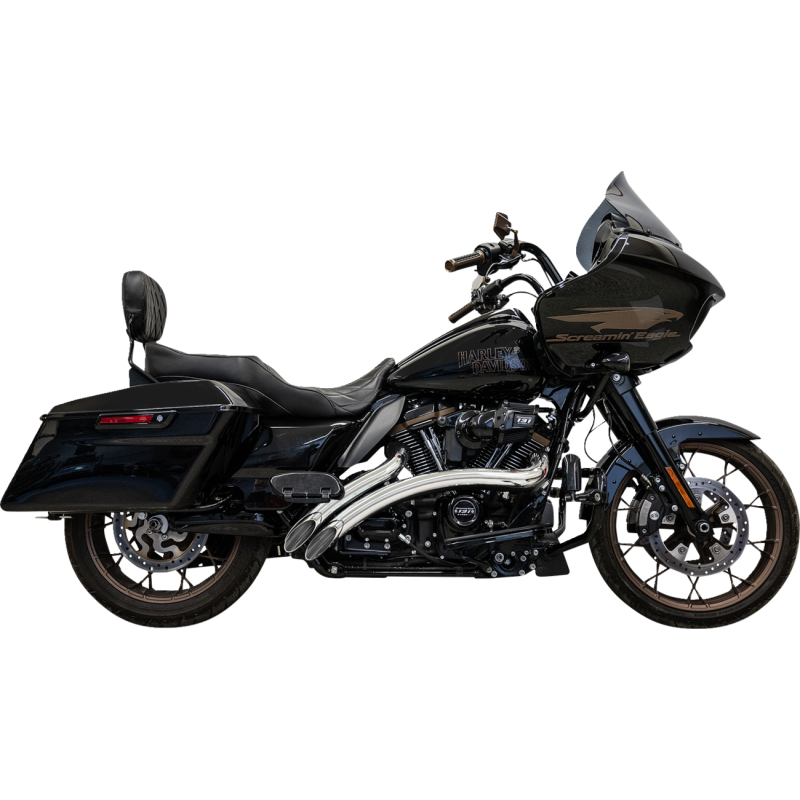 BASSANI XHAUST SWEEPER EXHAUST SYSTEM W/ SHIELDS - CHROME 1F21F