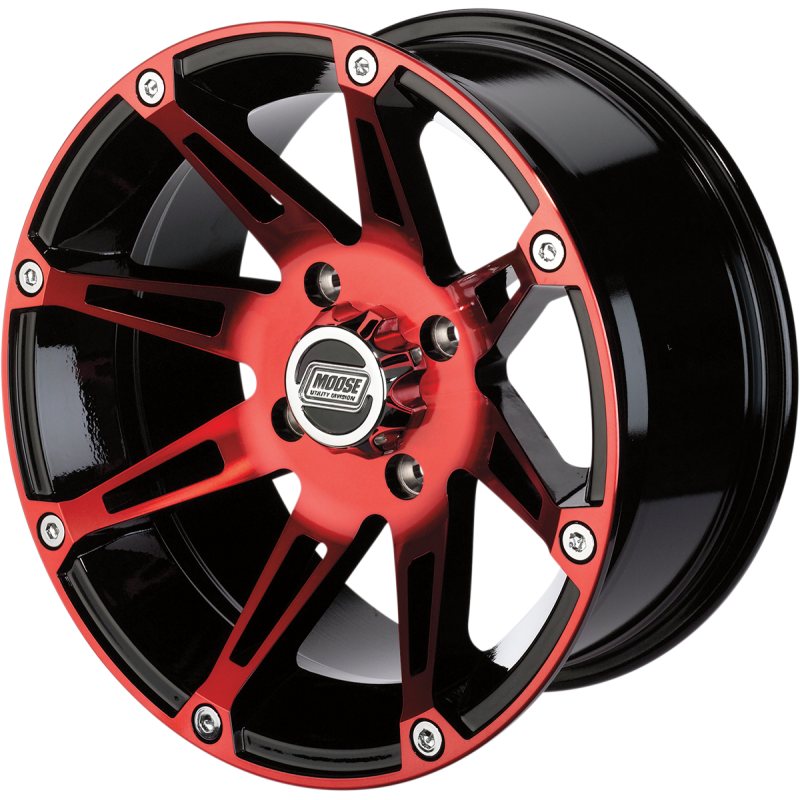 MOOSE UTILITY DIVISION TYPE 387X 12X8 4/110 4+4 MACHINED W/BLACK-RED 387MOL128110BWR4